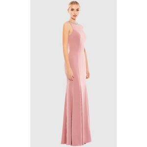 Ieena Mac Duggal Gown Dress Size 4‎ Pink Embellished Rhinestone Trumpet 49093